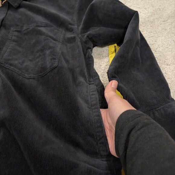 NWT Quince Organic Stretch Corduroy Shirt Jacket Women Medium Black Shacket - Picture 4 of 8